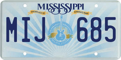 MS license plate MIJ685