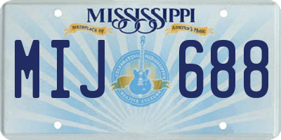 MS license plate MIJ688