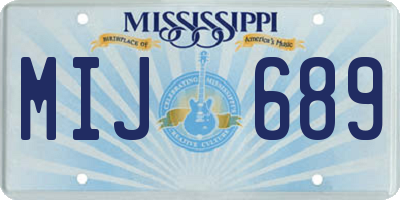 MS license plate MIJ689