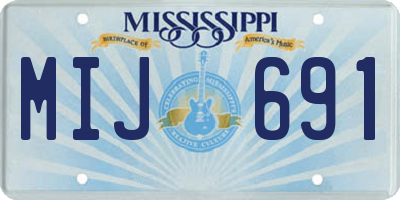 MS license plate MIJ691