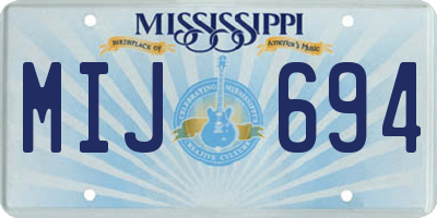 MS license plate MIJ694