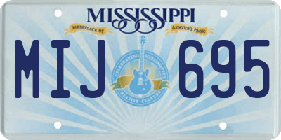 MS license plate MIJ695