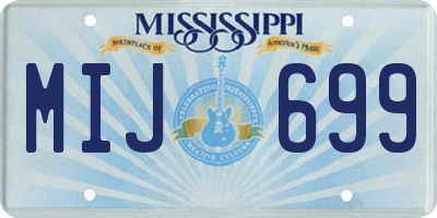 MS license plate MIJ699