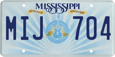 MS license plate MIJ704