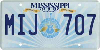 MS license plate MIJ707
