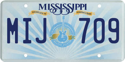 MS license plate MIJ709