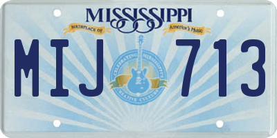 MS license plate MIJ713