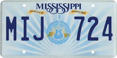 MS license plate MIJ724