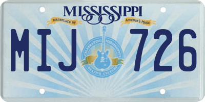 MS license plate MIJ726