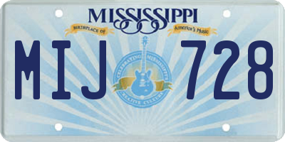 MS license plate MIJ728