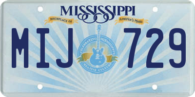 MS license plate MIJ729