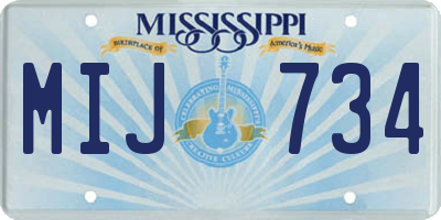 MS license plate MIJ734