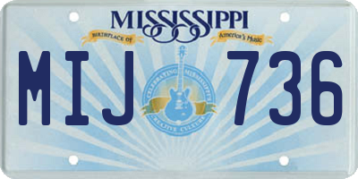 MS license plate MIJ736
