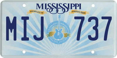 MS license plate MIJ737