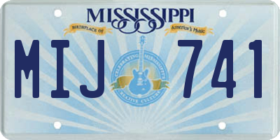 MS license plate MIJ741