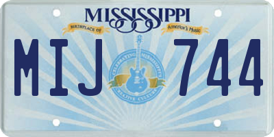MS license plate MIJ744