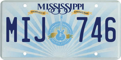 MS license plate MIJ746