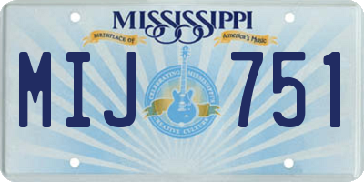MS license plate MIJ751