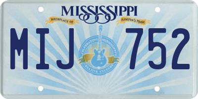 MS license plate MIJ752