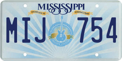 MS license plate MIJ754