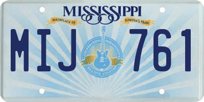 MS license plate MIJ761