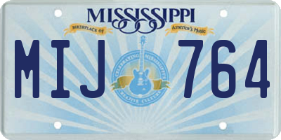 MS license plate MIJ764