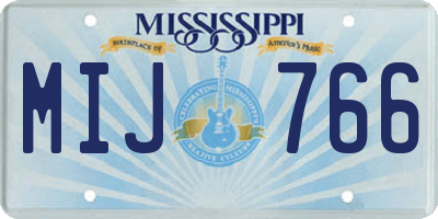 MS license plate MIJ766