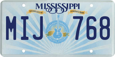 MS license plate MIJ768