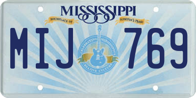 MS license plate MIJ769