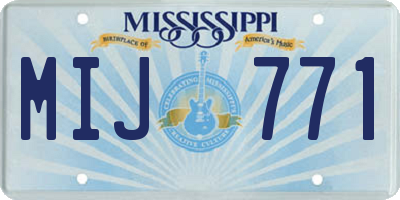MS license plate MIJ771