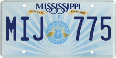 MS license plate MIJ775