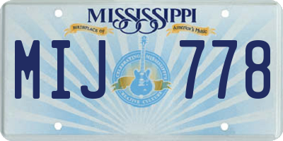 MS license plate MIJ778