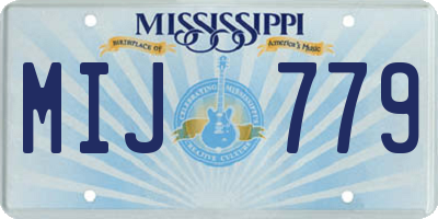 MS license plate MIJ779