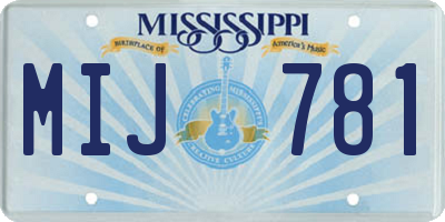 MS license plate MIJ781