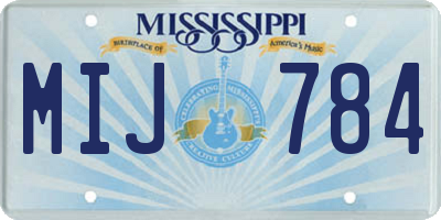 MS license plate MIJ784