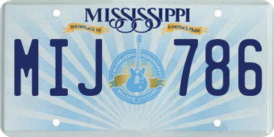 MS license plate MIJ786