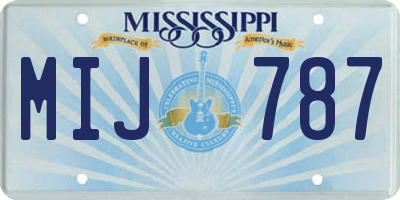MS license plate MIJ787