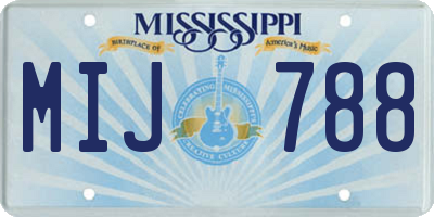 MS license plate MIJ788