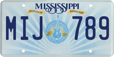 MS license plate MIJ789