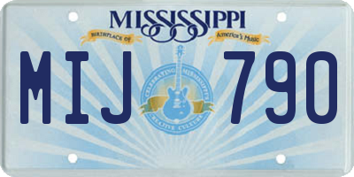 MS license plate MIJ790
