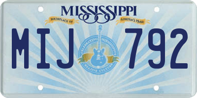 MS license plate MIJ792
