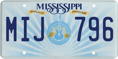 MS license plate MIJ796