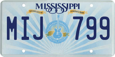 MS license plate MIJ799
