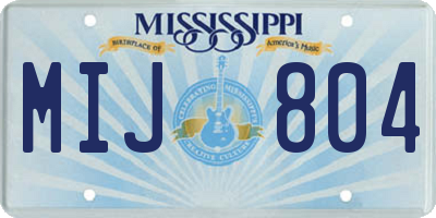 MS license plate MIJ804