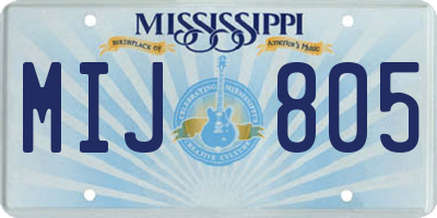 MS license plate MIJ805