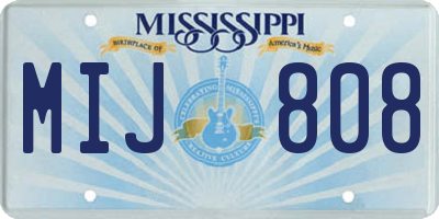 MS license plate MIJ808