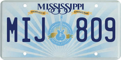 MS license plate MIJ809