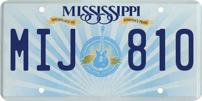MS license plate MIJ810