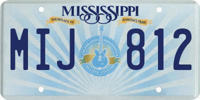 MS license plate MIJ812