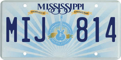 MS license plate MIJ814